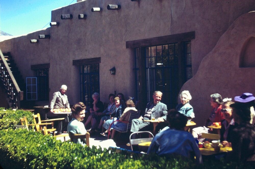 Kodak 35mm Slide 1940s Red Border Kodachrome Friends,A Santa Fe Style Location